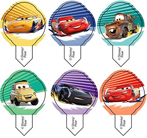 Disney Cars Cupcake Toppers - Decoración Desechable de Magdalenas y Otros Postres o Pasteles de Fiestas Infantiles - 6 Piezas