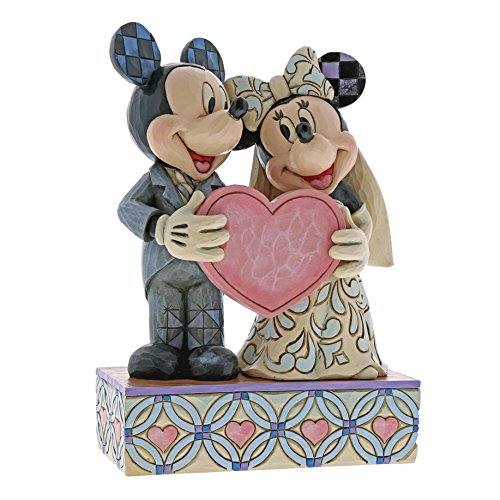 Disney Dos Almas, Un Corazón-Figurina de La Boda de Mickey y Minnie, Resina, Multicolor, 13.00x6.00x18.00 cm