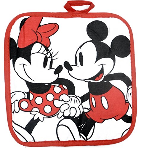 Disney - Juego de 3 piezas para cocina, manopla, agarradera y paño de cocina, diseño de Mickey y Minnie Mouse