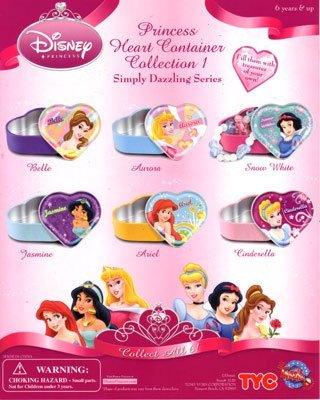 Disney Princess Heart Containers Capsule Toys Set of 6 by Capsule Toys - Princess