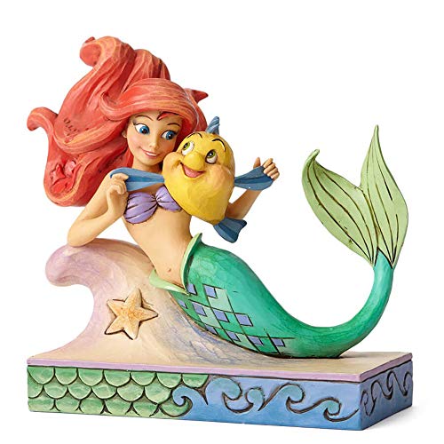 Disney Tradiciones Ariel con Flounder Figura Decorativa