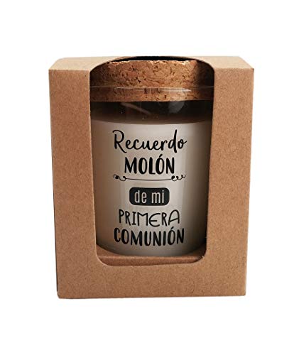 DISOK Lote de 20 Velas de 1ª Comunión Recuerdo Molón presentada en Caja Kraft de Regalo - Velas para Comuniones Originales Recuerdos para 1ª Comunión, Detalles y Regalos