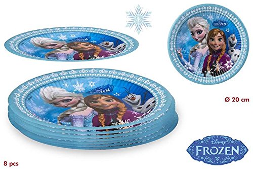 DISOK - Pack 8 Platos Frozen - Platos de Frozen Cumpleaños Infantil