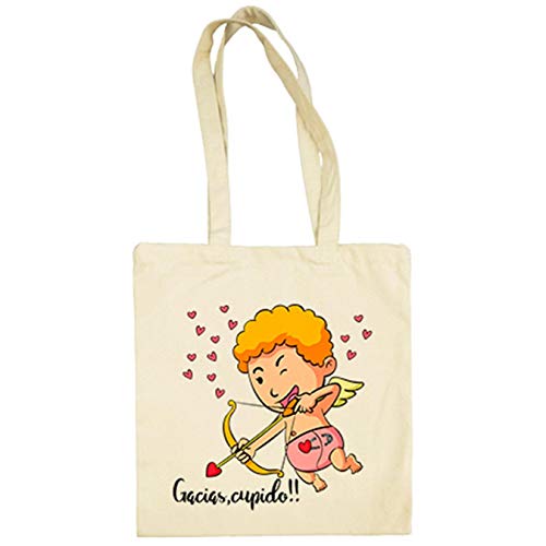 Diver Bebé Bolsa de tela gracias Cupido San Valentín día de los enamorados - Beige, 38 x 42 cm