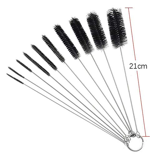 DIVISTAR 10Pcs Cepillo de Limpieza de Metal para Weed Pipe Clean Glass Hookah Brush Smoking Biberón para bebés