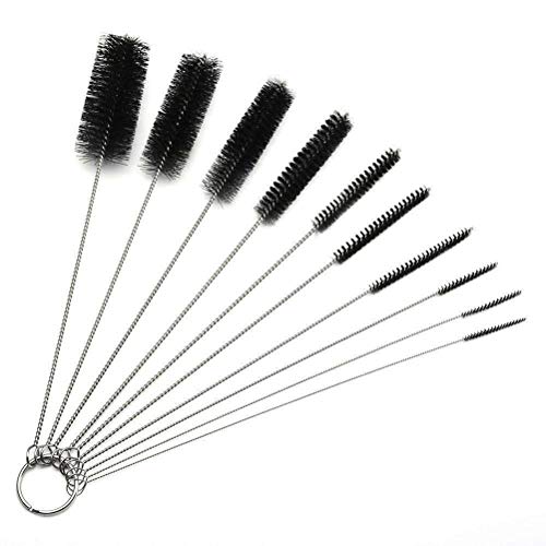 DIVISTAR 10Pcs Cepillo de Limpieza de Metal para Weed Pipe Clean Glass Hookah Brush Smoking Biberón para bebés