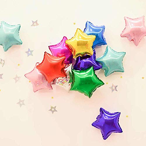 DIWULI, 10 globos de estrellas para manualidades, regalos para manualidades y embellecer, globos de decoración de regalo, globos de aire de aluminio, pequeños globos con forma de estrella