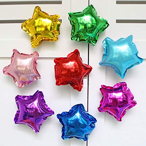 DIWULI, 10 globos de estrellas para manualidades, regalos para manualidades y embellecer, globos de decoración de regalo, globos de aire de aluminio, pequeños globos con forma de estrella