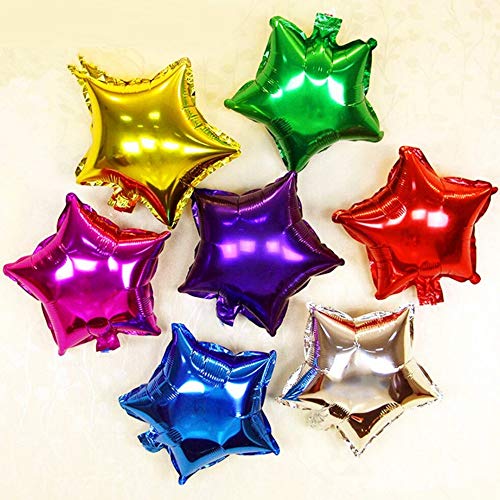 DIWULI, 10 globos de estrellas para manualidades, regalos para manualidades y embellecer, globos de decoración de regalo, globos de aire de aluminio, pequeños globos con forma de estrella