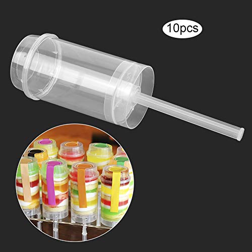 DIY Cake Push Tube Contenedores Push Pop de Grado alimenticio, Push-Up Cake Pop Shooter, Accesorios para Hornear 17cm / 6.7in Pudín para Pastel de Mousse