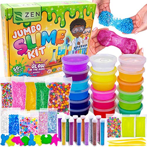 DIY Slime Kit Set para Niñas Niños, Activador Slime para Hacer Kit Slime, Cola para Slime - Fabrica de Slime - El Mejor Kit Slime Factory con que Brilla Oscuridad Bolas – 18 x Caja Sorpresa de Slime