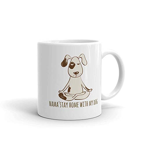 DKISEE Yoga Dog, Namaste Mug, Buddha Dog, Yoga Mug, Yoga Lover Gift, Dog Yoga, Dog Mug, Dog Lover Gift, Gift for Her, Namaste, Dog Yoga Mug, 11 Ounce Ceramic Coffee Mug Tea Cup