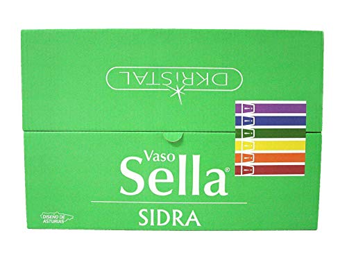 Dkristal Lote 6 Vasos Sidra Cristal Transparente Sella 500ML Colores TU Vaso TU Color