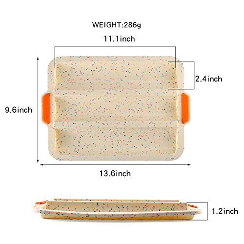 Dljyy Molde de silicona antiadherente para magdalenas con bandeja rectangular, molde para chocolate, magdalenas, galletas, decoración de lavavajillas