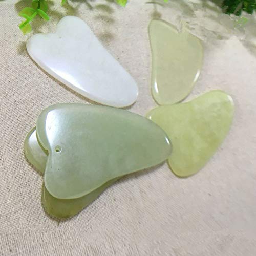 Doble Cabeza Verde Jade Rodillo Elíptico Masajeador Cara Cuello Facial Adelgazar Cara Delgada Belleza Cuidado de la Salud Herramientas Top Venta 1Pc Bao Verde