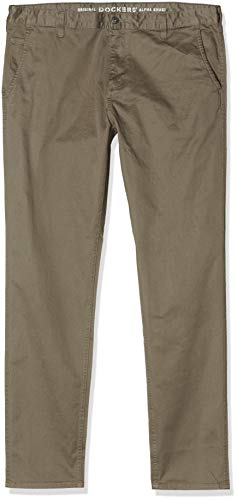 dockers Alpha Original Khaki Slim-Stretch Twill Pantalones, Marrón (Dark Pebble 0433), 30W / 30L para Hombre