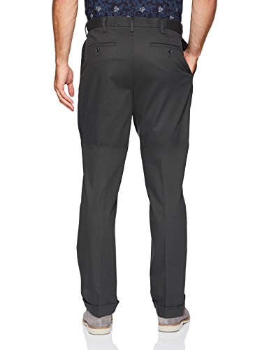 Dockers - D4 - Pantalón de pinzas para hombre, corte holgado, cómodos - Gris - 32W x 34L