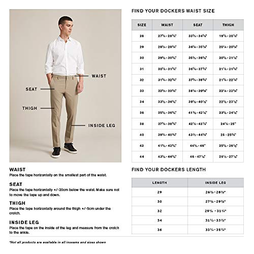 Dockers Men's Straight Fit Original Khaki All Seasons Tech Pants D2, Deep Depths, 42 30