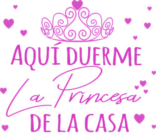 Docliick® Frase Vinilo decorativo habitación infantil"AQUÍ DUERME LA PRINCESA DE LA CASA" Pegatina frases decorativas DC-18019 (60x42cm)