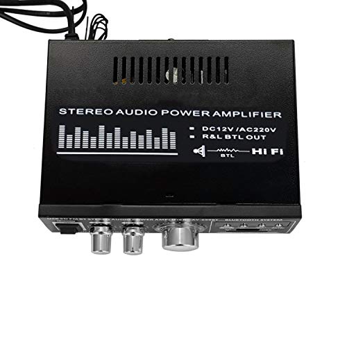 Docooler 12 V/220 V Mini Pantalla LCD de 2 CH HiFi Audio Estéreo Amplificador de Potencia BT FM Radio Portátil Auto Home 400 W, Mando a Distancia Audio Amplificador