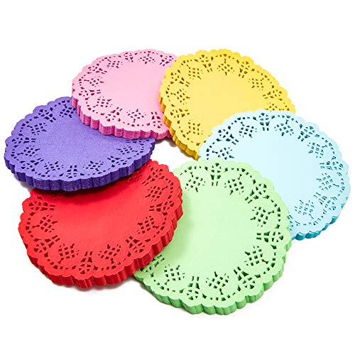 Doilies de papel redondo de encaje (6 colores, 100 unidades)