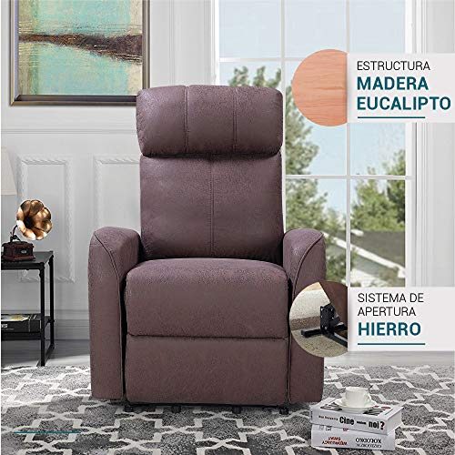 Don Descanso - Sillón Reclinable Eléctrico Padua con Función Levantapersonas 40º y Reclinable 160º. Estructura Robusta. Ideal para Personas Mayores [Incluye Mando]