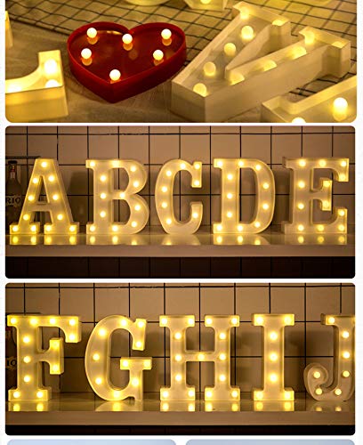 DON LETRA Letras Luminosas Decorativas con Luces LED, Letras del Alfabeto A-Z, Altura de 22cm, Color Blanco - Letra G