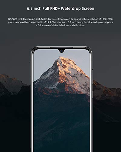 DOOGEE N20 2019 Dual SIM Moviles Libres 4g, Octa-Core 4GB RAM 64GB ROM, 6.3 Pulgadas FHD + Android 9.0 Smartphone Libres, Cámara 16MP + 8MP + 8MP + 16MP, 4350mAh, 10W Carga Rápida - Púrpura