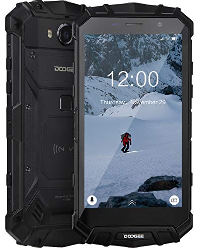 DOOGEE S60 Lite Móviles Todoterreno Resistentes 4G, Android 8.1 Movile Libre Antigolpes IP68 Impermeable 5,2 Pulgada Octa-Core 4GB+32GB, 5580mAh, 16.0MP+8.0M Cámara, Carga Inalámbrica NFC, Negro