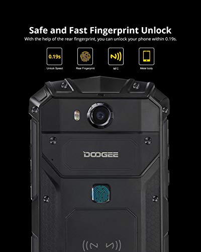 DOOGEE S60 Lite Móviles Todoterreno Resistentes 4G, Android 8.1 Movile Libre Antigolpes IP68 Impermeable 5,2 Pulgada Octa-Core 4GB+32GB, 5580mAh, 16.0MP+8.0M Cámara, Carga Inalámbrica NFC, Negro