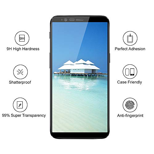 DOSNTO Protector de Pantalla para OnePlus 5T Cristal Templado, [2 Unidades] 3D Curvado Completa Cobertura, 9H Dureza Alta Definicion Vidrio Templado para OnePlus 5T