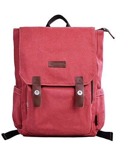 Douguyan Lona Mochila Bolsa para Mujer Mochilas Hombre Macbook Computadora de Escuela Viaje 120 Rojo