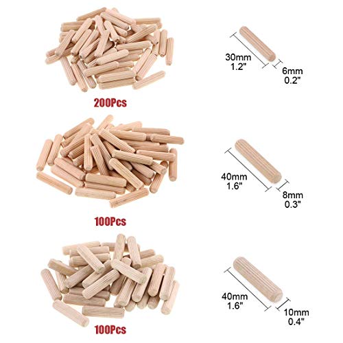 Dowels M6 M8 M10 - Clavijas de madera dura para muebles, madera acanalada, 6 mm, 8 mm, 10 mm