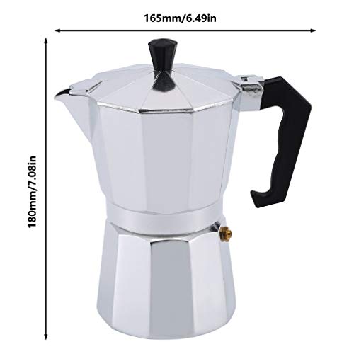 Dpower Cafetera Italiana Cafetera Italiana Espresso 6/12 Tazas Cafetera Moka Clásica Adecuada para Cocina/Estufa de Gas Uso Doméstico y en la Oficina Plata