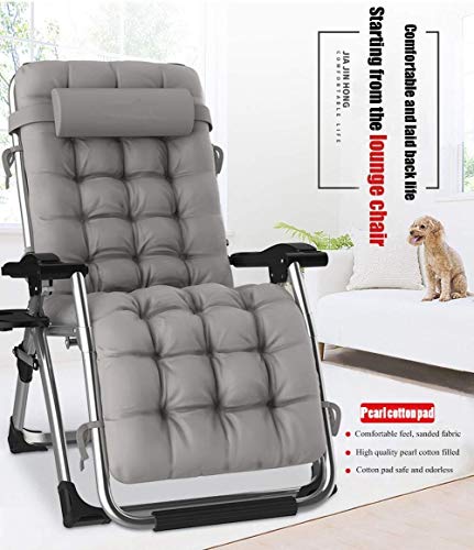 DQCHAIR Jardín reclinado de Gran tamaño for Personas de Servicio Pesado, sillas de terraza for Patio Silla reclinable con tumbonas y tumbonas portátil, Soporte 440lbs (Color : with Black Mat)