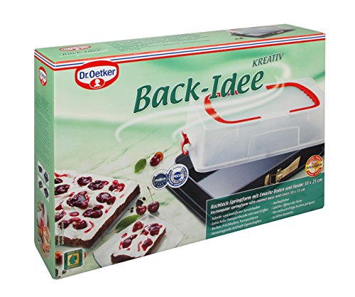 Dr. Oetker 1123 Back-Idee Kreativ - Molde Desmontable (con Base para Servir y Tapa para transportarlo, 29 x 42 x 7 cm, Estuche de Regalo)