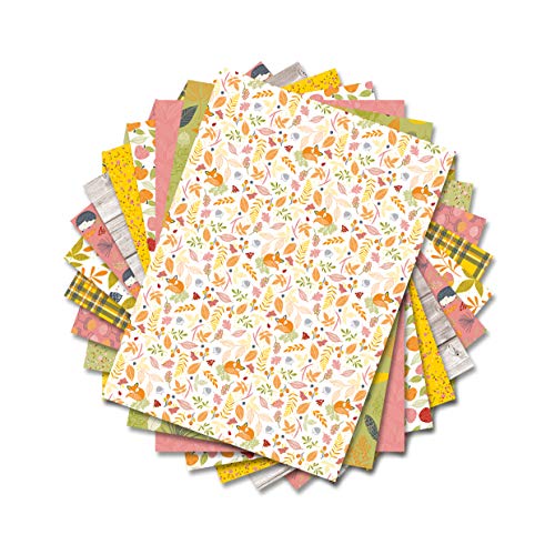 DraEGER Paris 1886 Foxy - Papel impreso para otoño, naranja y verde, talla única