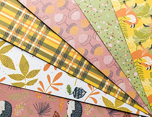 DraEGER Paris 1886 Foxy - Papel impreso para otoño, naranja y verde, talla única