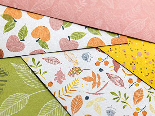 DraEGER Paris 1886 Foxy - Papel impreso para otoño, naranja y verde, talla única