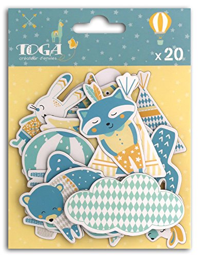 DRAEGER PARIS 1886 Toga Nacimiento CH76, – Leonard & Josephine – Juego de 20 Formas de chipboards, Multicolor, 7 x 0,3 cm