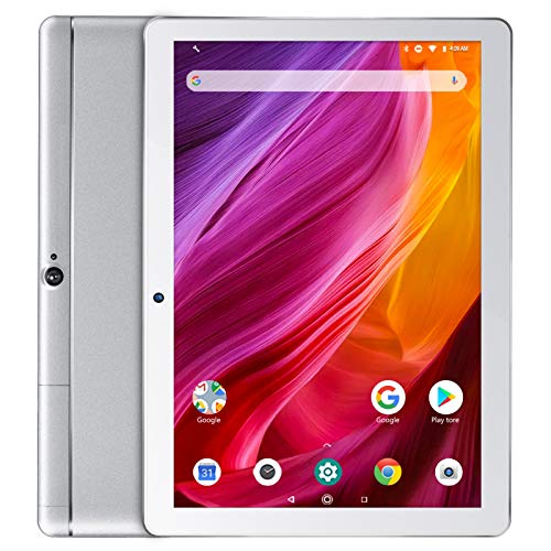 Dragon Touch K10 Tablet 10.1 Pulgadas 1280x800 HD IPS Tablet Android 8.1 con WiFi Bluetooth Procesador Quad-Core RAM de 2GB 16GB de Memoria Interna Doble Cámara Plateado