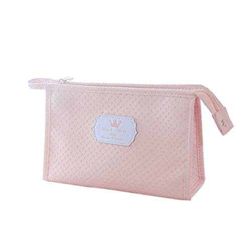 Drametree Bolsa de cosméticos de Cuero Bolsas de Lavado portátiles Bolsa de Almacenamiento de Viaje Bolsa de Organizador Impermeable con Estuche de Almacenamiento Divisor Ajustable para niña y Mujer