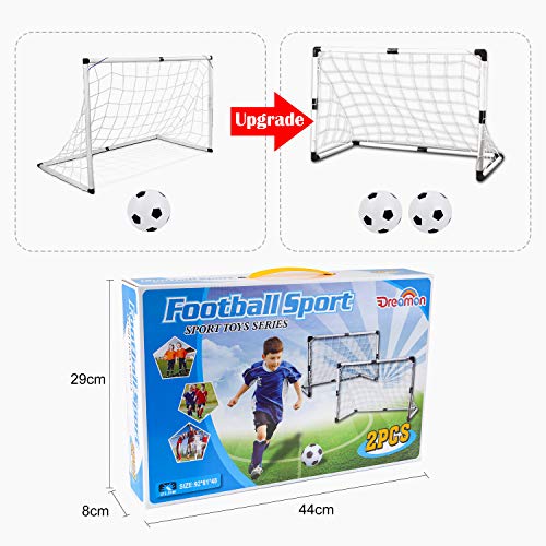 Dreamon Juego de 2 Puertas de Fútbol Infantil Portería de Fútbol y Bolas interactiva Juguete para Niños