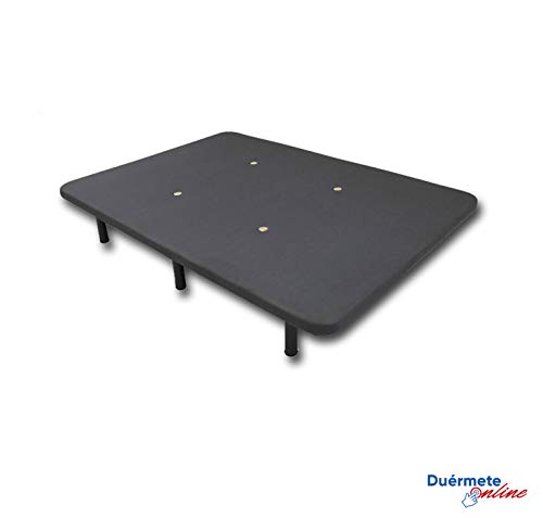 Duérmete Online Duérmete-Base Tapizada 3D Reforzada 5 Barras de Refuerzo y Válvulas de Ventilación + 6 Patas, Gris, 135x190