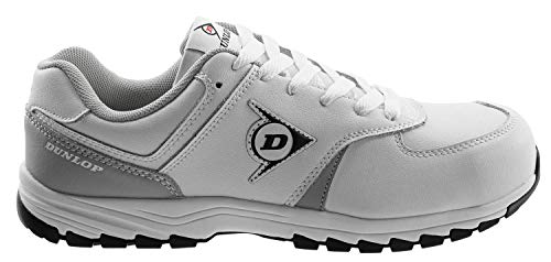 Dunlop Zapatillas S3 Hombre Mujer - Zapatos de Trabajo - Color Blanco - Cuero - Calzado Sector Alimentación - Hostelería - Camareros - Cocineros - Cafeterías