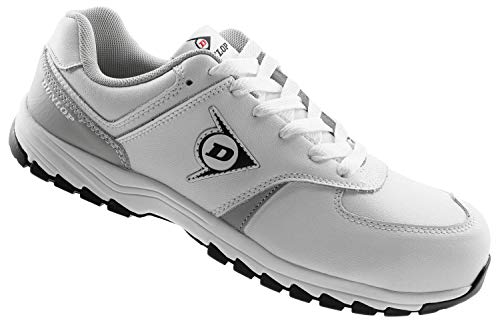 Dunlop Zapatillas S3 Hombre Mujer - Zapatos de Trabajo - Color Blanco - Cuero - Calzado Sector Alimentación - Hostelería - Camareros - Cocineros - Cafeterías