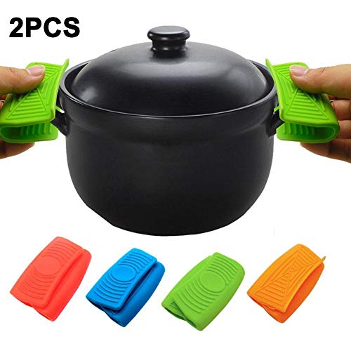 DUO ER 2pcs de la categoría alimenticia de Silicona Anti-Quemaduras Clip Resistente al Calor del Plato Hot Pot de sujeción de Copa (Color : Yellow)