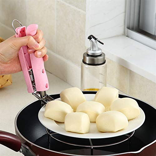 DUO ER Nueva Cocina antiescaldadura Placa Tazón Pinza Plato sostenedor de pote Carrier Clip de la Abrazadera de la manija de Utensilios de Cocina Cooking Titular de Picnic Brazo (Color : Pink)