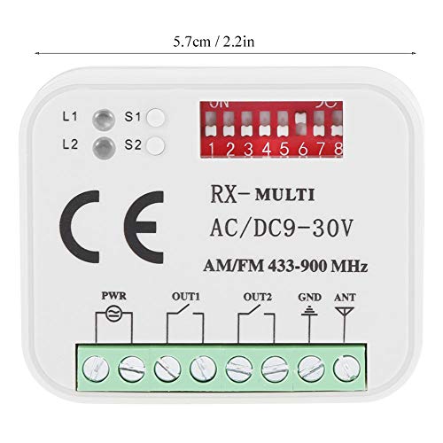 Duokon - Receptor de Control Remoto para Puerta de Garaje de plástico Universal SMG-662MRX BFT FAAC Sommer 300-900 MHz