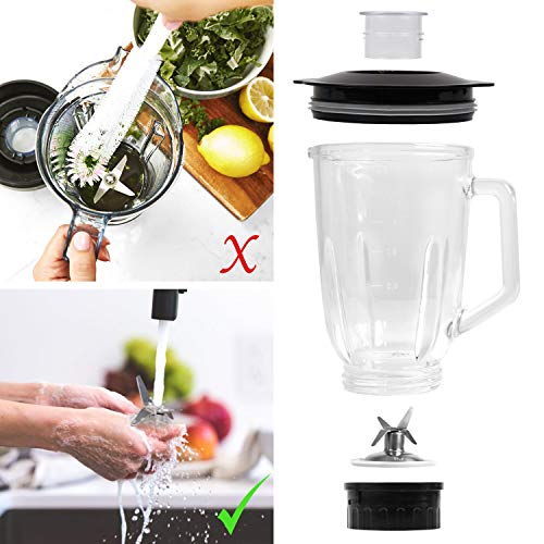 Duronic BL102 Batidora de Vaso de 1000W de Acero Inoxidable con 3 Prefunciones para Batidos, Smoothies, Gazpacho y Picar Hielo con una Jarra de cristal de 1,5 L